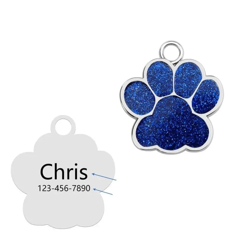 Personalized Dog Pendant Glitter Tag