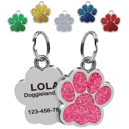 Personalized Dog Pendant Glitter Tag